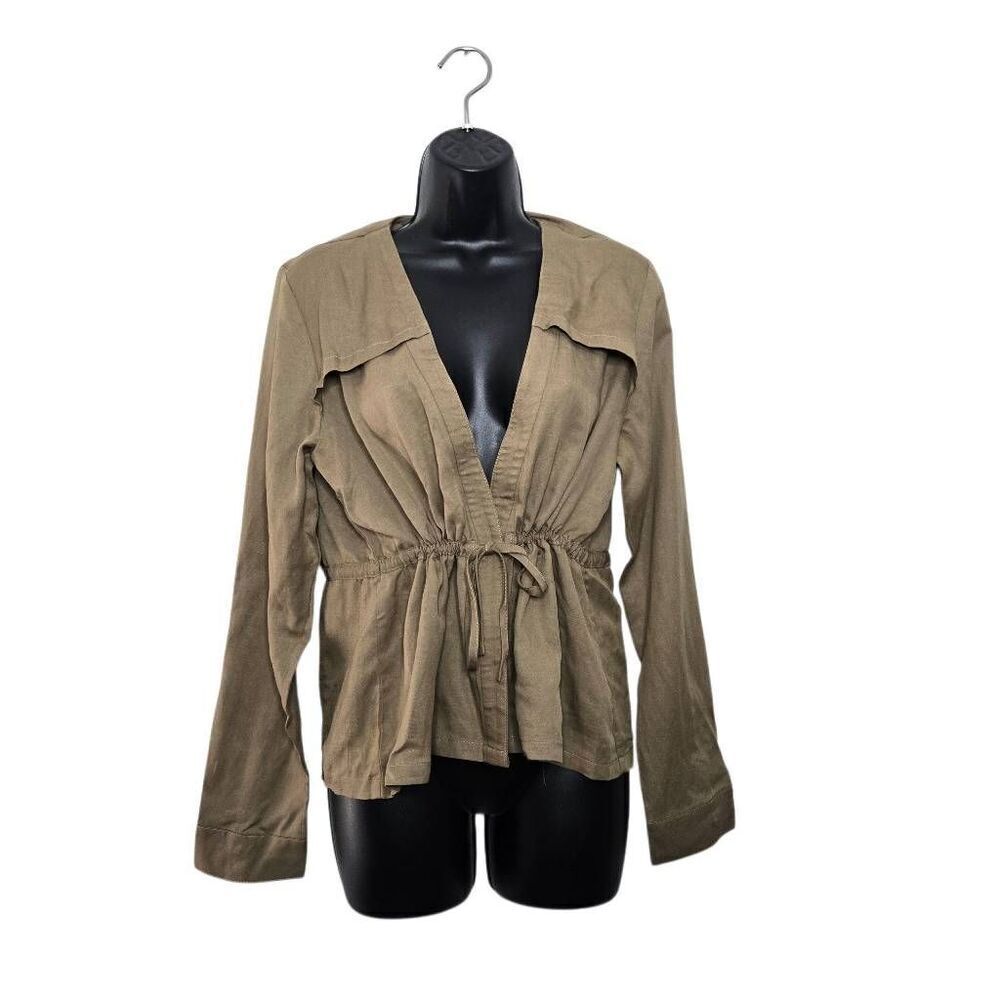 Lovers + Friends Women's Jacket Size Medium Tencel Linen Blend Drawstring